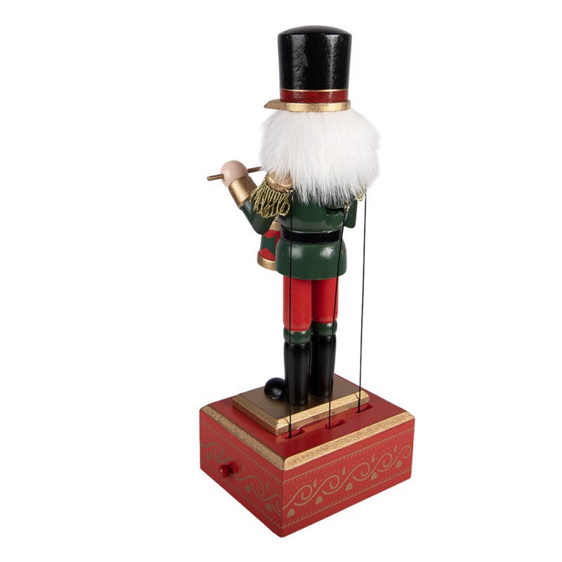 Clayre & Eef Boîte à musique Casse-noisette 12x9x30 cm Vert Bois