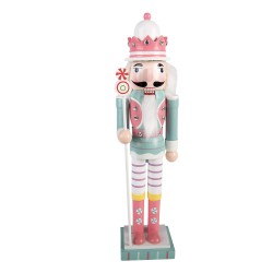 Clayre & Eef Décoration de Noël Image Casse-noisette 8x7x25 cm Bleu Bois