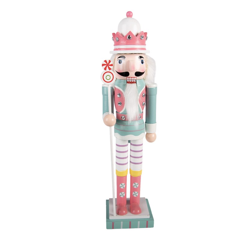 Clayre & Eef Décoration de Noël Image Casse-noisette 8x7x25 cm Bleu Bois