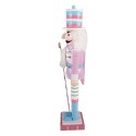 Clayre & Eef Christmas Decoration Figurine Nutcracker 8x7x25 cm Pink Wood