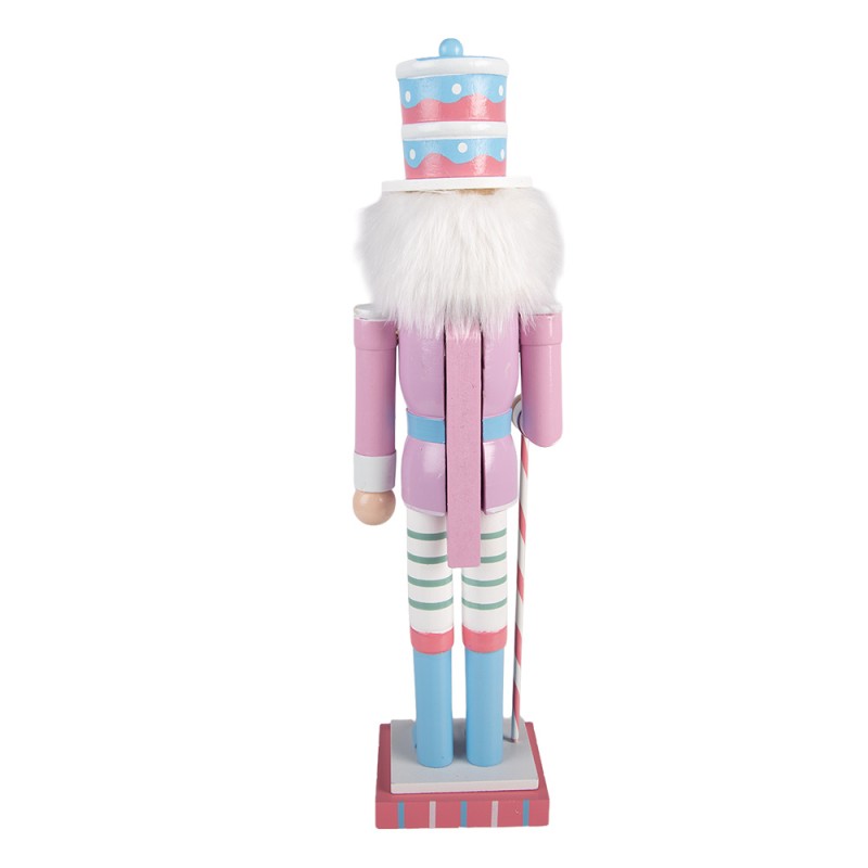 Clayre & Eef Christmas Decoration Figurine Nutcracker 8x7x25 cm Pink Wood