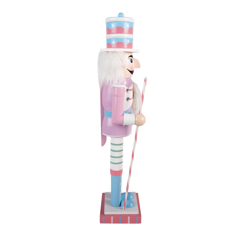 Clayre & Eef Christmas Decoration Figurine Nutcracker 8x7x25 cm Pink Wood
