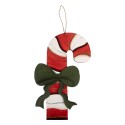 Clayre & Eef Weihnachtsanhänger Zuckerstange 25x1x39 cm Rot Holz