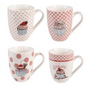 Clayre & Eef Mug set de 4 300 ml Rose Porcelaine