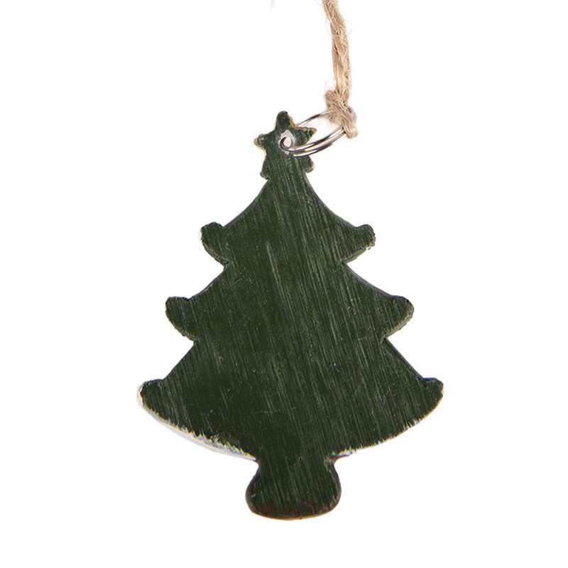 Clayre & Eef Pendentif de Noël Sapin de Noël 3x1x5 cm Vert Plastique