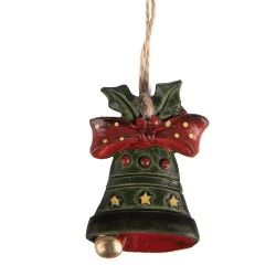 Clayre & Eef Ornamento Natalizio Campanelli 4x1x5 cm Verde Plastica