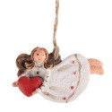 Clayre & Eef Christmas Ornament Angel 7x1x5 cm White Plastic