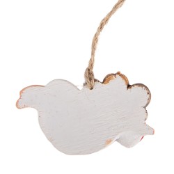 Clayre & Eef Christmas Ornament Angel 7x1x5 cm White Plastic