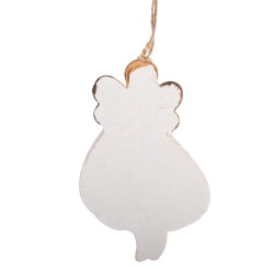 Clayre & Eef Weihnachtsanhänger Engel 4x1x7 cm Weiß Kunststoff