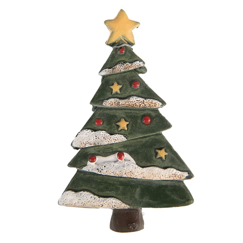 Clayre & Eef Aimant Sapin de Noël 5x1x9 cm Vert Plastique