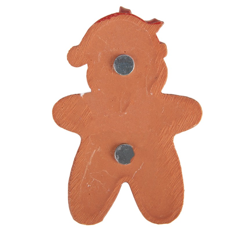 Clayre & Eef Aimant Bonhomme en pain d‘épice 6x1x9 cm Marron Plastique