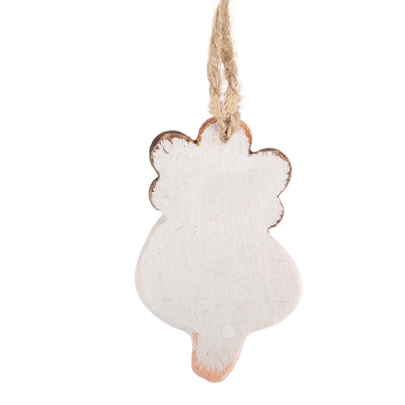 Clayre & Eef Pendentif de Noël Ange 7x1x7 cm Blanc Plastique