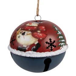 Clayre & Eef Pendentif de Noël Sonnettes Ø 18x20 cm Rouge Métal