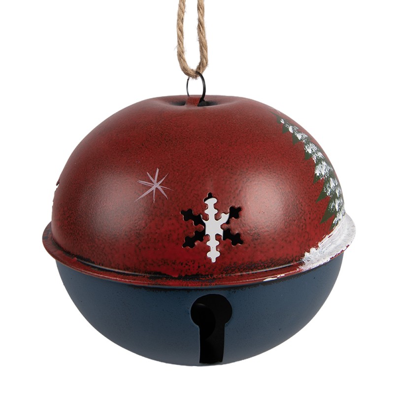 Clayre & Eef Pendentif de Noël Sonnettes Ø 18x20 cm Rouge Métal