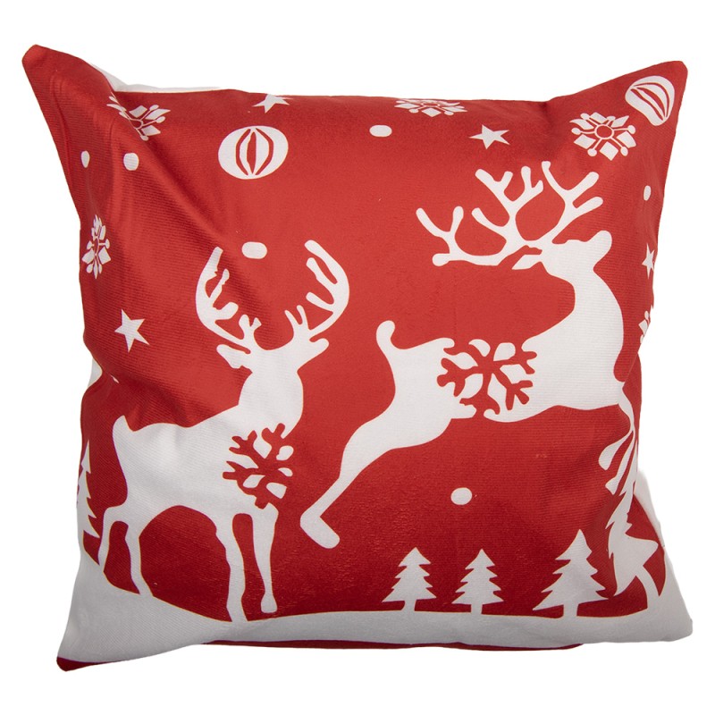 Clayre & Eef Kussenhoes 45x45 cm Rood Polyester