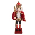 Clayre & Eef Weihnachtsdekorationsfigur Nussknacker 7x6x25 cm Rot Holz