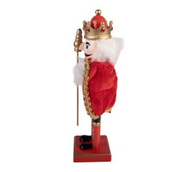 Clayre & Eef Weihnachtsdekorationsfigur Nussknacker 7x6x25 cm Rot Holz