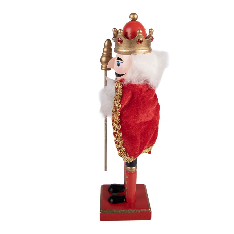 Clayre & Eef Weihnachtsdekorationsfigur Nussknacker 7x6x25 cm Rot Holz