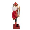 Clayre & Eef Weihnachtsdekorationsfigur Nussknacker 7x6x25 cm Rot Holz
