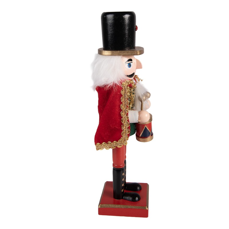 Clayre & Eef Weihnachtsdekorationsfigur Nussknacker 7x6x25 cm Rot Holz