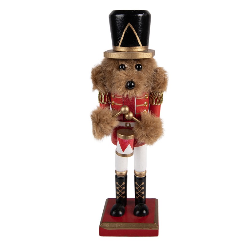 Clayre & Eef Weihnachtsdekorationsfigur Nussknacker 9x8x25 cm Rot Holz