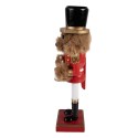 Clayre & Eef Weihnachtsdekorationsfigur Nussknacker 9x8x25 cm Rot Holz