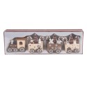 Clayre & Eef Weihnachtsdekorationsfigur Zug 27x4x8 cm Beige Holz