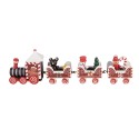 Clayre & Eef Weihnachtsdekorationsfigur Zug 22x2x7 cm Rot Holz