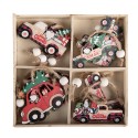 Clayre & Eef Ornamento Natalizio set di 12 Auto Rosso Legno