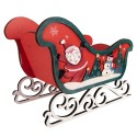 Clayre & Eef Statuetta decorativa di Natale Slitta Rosso Legno