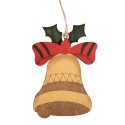 Clayre & Eef Pendentif de Noël Sonnettes Jaune Bois