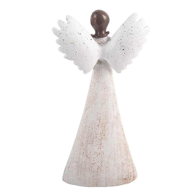 Clayre & Eef Christmas Decoration Figurine Angel 12x6x24 cm Beige Plastic