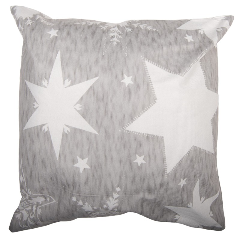 Clayre & Eef Kussenhoes 45x45 cm Grijs Polyester