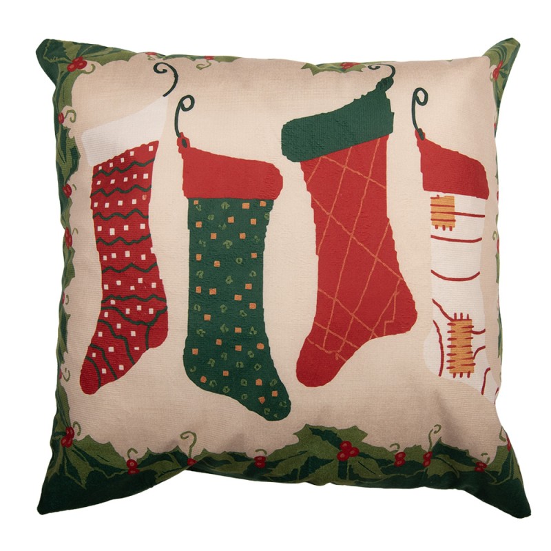 Clayre & Eef Cushion Cover 45x45 cm Beige Polyester