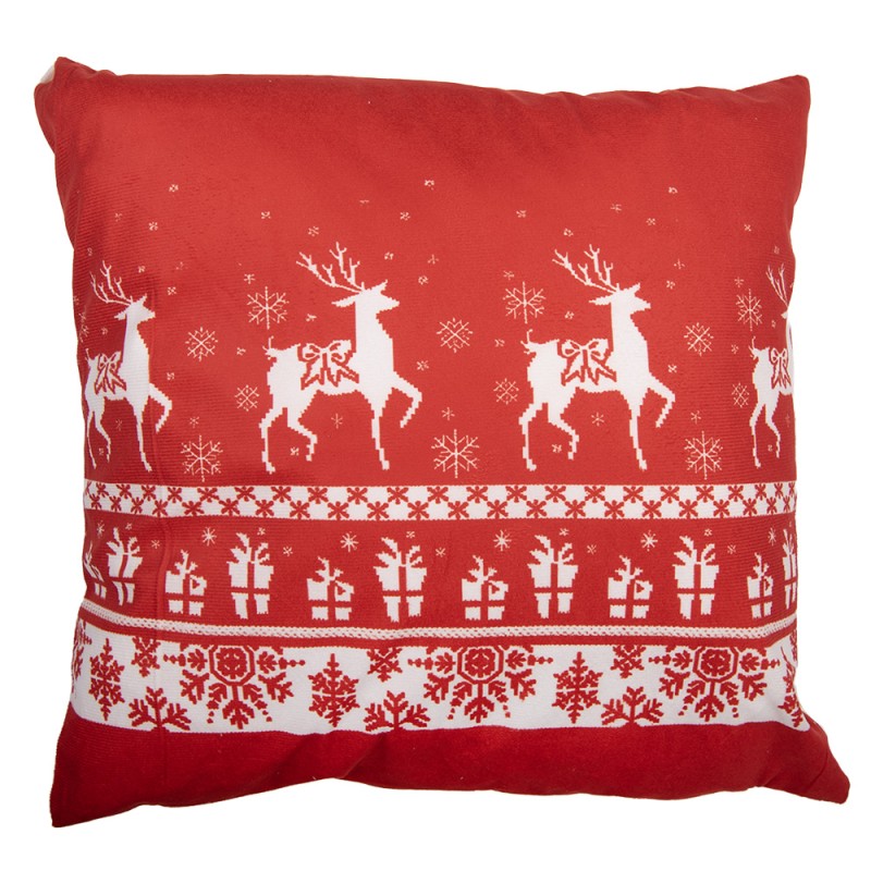 Clayre & Eef Housse de coussin 45x45 cm Rouge Polyester