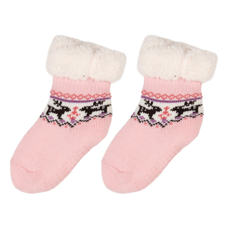 Clayre & Eef Calzini da casa per neonato 0–24 mesi Rosa Sintetico