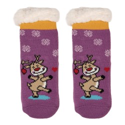 Clayre & Eef Wintersokken Kind 28-31 Paars Synthetisch