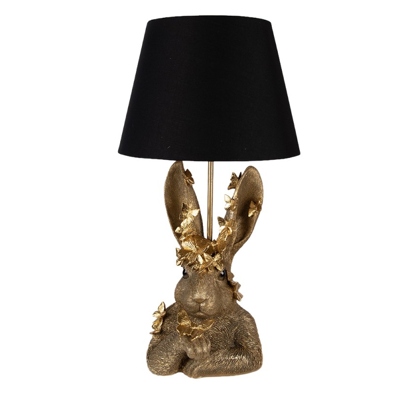 Clayre & Eef Lampe de table Lapin Ø 30x55 cm Couleur or Plastique
