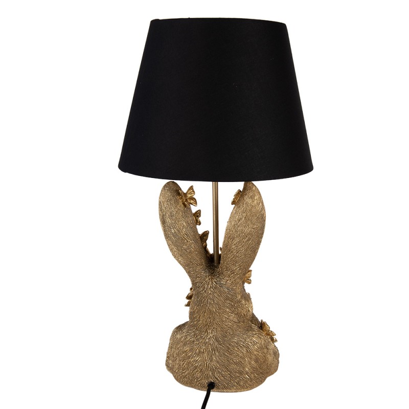 Clayre & Eef Lampe de table Lapin Ø 30x55 cm Couleur or Plastique