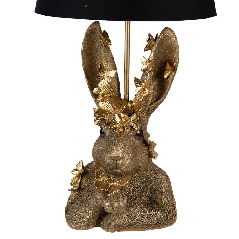 Clayre & Eef Lampe de table Lapin Ø 30x55 cm Couleur or Plastique