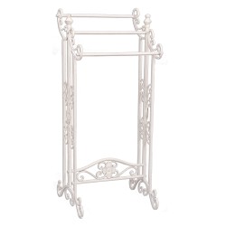 Clayre & Eef Porte-serviettes 40x37x91 cm Blanc Fer Fleurs