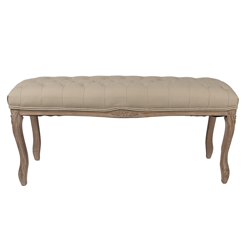 Clayre & Eef Bankje 112x36x50 cm Bruin Beige Hout afbeelding