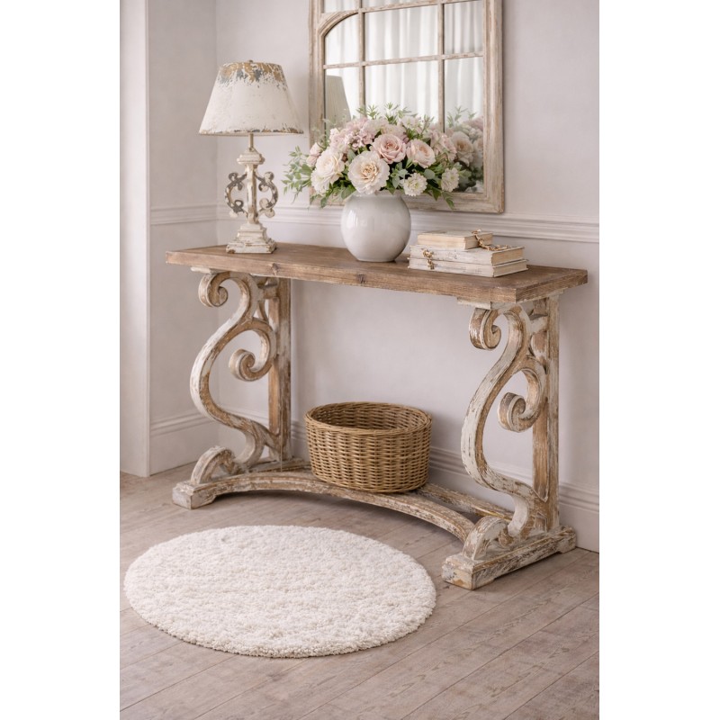 Clayre & Eef Side Table 125x39x92 cm Brown Wood