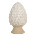 Clayre & Eef Dekorationsfigur Tannenzapfen Ø 9x15 cm Beige Keramik