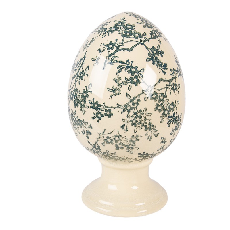 Clayre & Eef Image de décoration Œuf Ø 15x24 cm Jaune Céramique