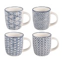 Clayre & Eef Mug Set of 4 300 ml White Porcelain