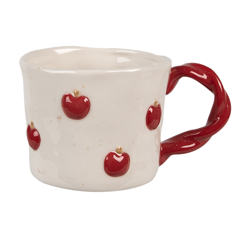 Clayre & Eef Mok 200 ml Beige Keramiek Appels afbeelding