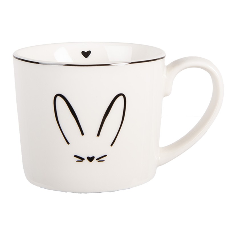 Clayre & Eef Tasse 275 ml Weiß Porzellan