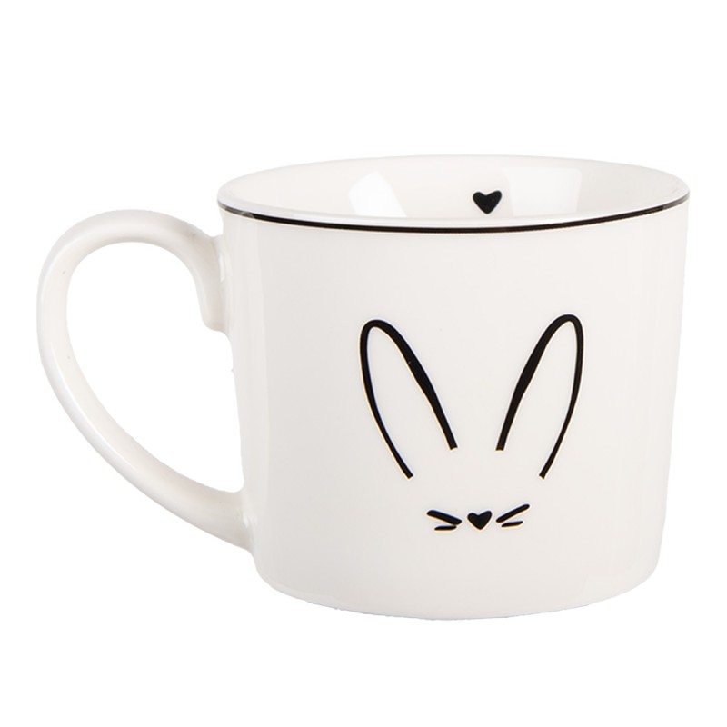 Clayre & Eef Tasse 275 ml Weiß Porzellan