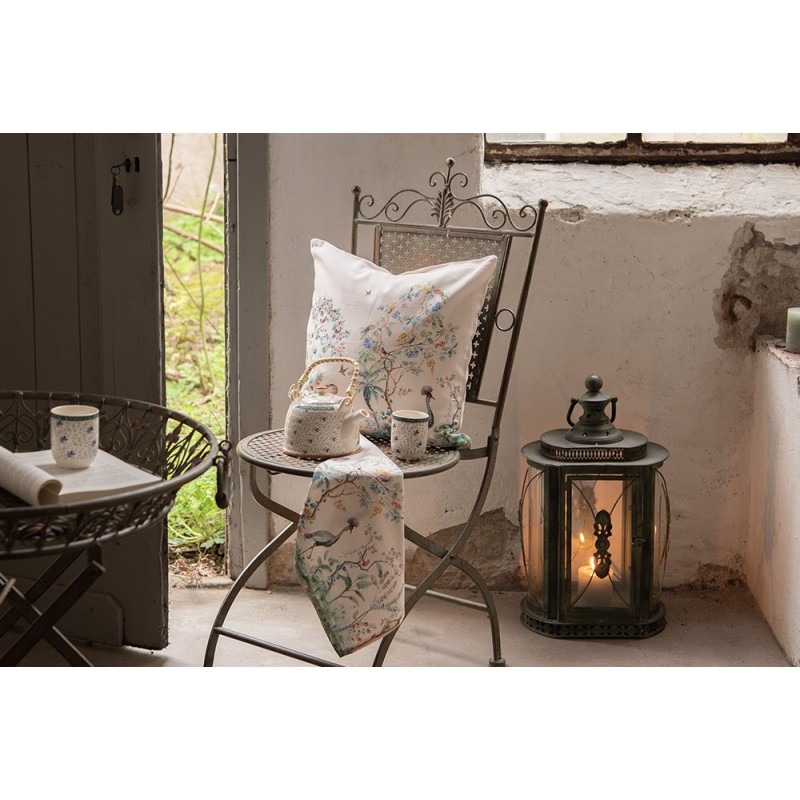 Clayre & Eef Teekanne mit Filter 700 ml Blau Keramik Blumen